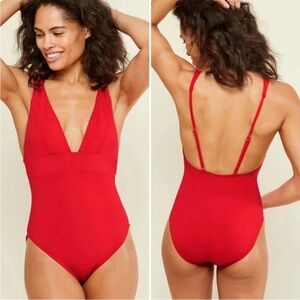 ANDIE NWT The Sardinia One Piece Swimsuit Cherry Red Size Small Tall ST